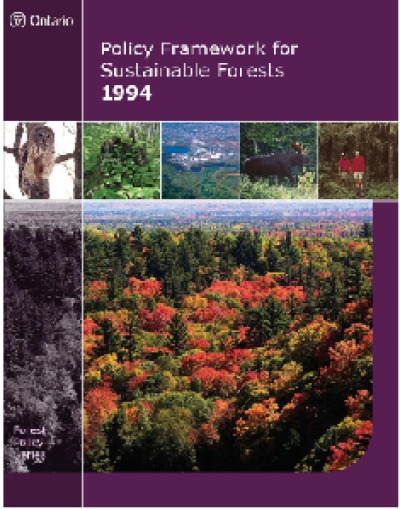 Policy Framework For Sustainable Forests Publications Ontario   010186 U 