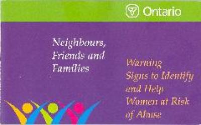 Image of the cover of publication titled  Neighbours, Friends and Families - Warning Signs to Identify and Help Women at Risk of Abuse