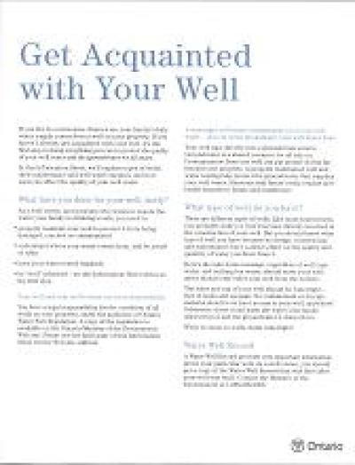 Image of the cover of publication titled  Get Acquainted with Your Well