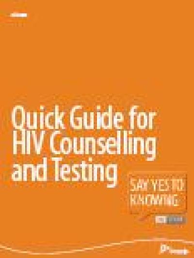 Image of the cover of publication titled  Quick Guide for HIV Counselling and Testing