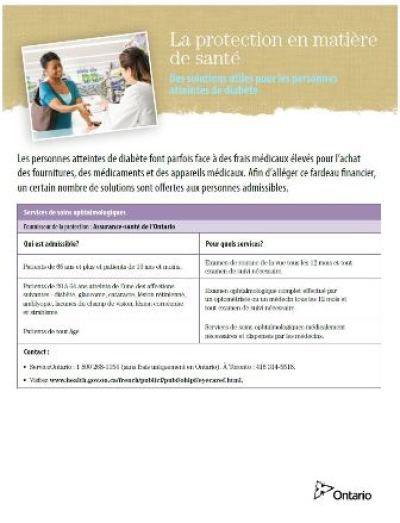 Image of the cover of publication titled  La protection en matière de santé Des solutions utiles pour les personnes atteintes de diabète