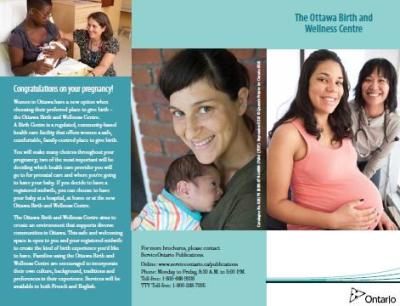 Image of the cover of publication titled  Birth Centre Brochure Ottawa