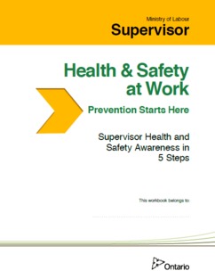 Image of the cover of publication titled  Health & Safety at Work - Prevention Starts Here: An Employer Guide to Supervisor Health and Safety Awareness in 5 Steps