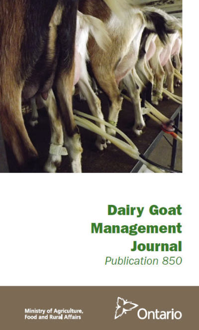 Image of the cover of publication titled  Dairy Goat Management Journal (Pub 850)