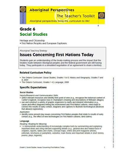 Image of the cover of publication titled  Grade 6 Social Studies