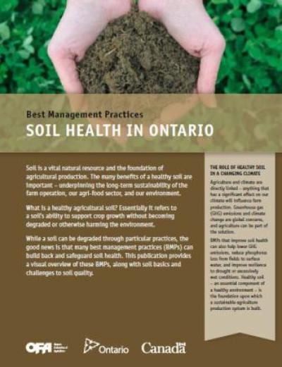 Image of the cover of publication titled AF151 Best Management Practices Soil Health in Ontario