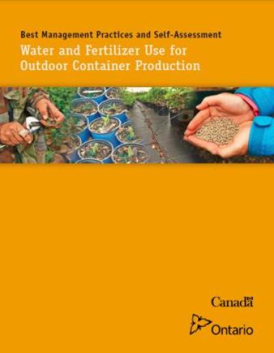 Image de la couverture de la publication intitulée BMP28E Best Management Practices and Self-Assessment Water and Fertilizer Use for Outdoor Container Production