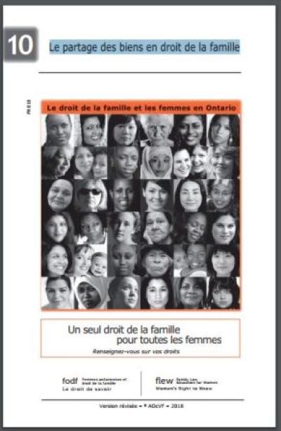 Image of the cover of publication titled  Le partage des biens en droit de la famille (FR010)