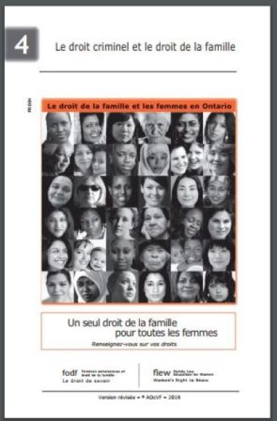 Image of the cover of publication titled  Le droit criminel et le droit de la famille (FR004)