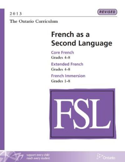 Ontario Curriculum, French As A Second L – Publications Ontario