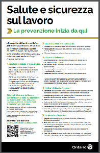 Image of the cover of publication titled Health & Safety at Work - Prevention Starts Here 2020 (Italian Online)