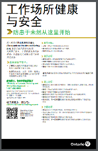 Image of the cover of publication titled  Health & Safety at Work - Prevention Starts Here 2020 (Simplified Chinese Online)