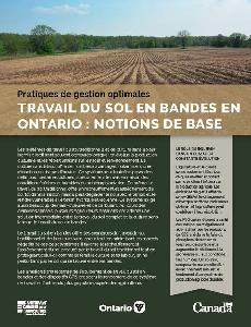 Image of the cover of publication titled Pratiques de gestion optimales – Travail du sol en bandes en Ontario : Notions de base