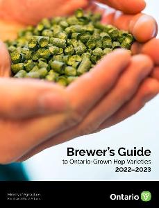 Image of the cover of publication titled Brewer’s Guide to Ontario-Grown Hop Varieties, 2022–2023