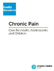 Image of the cover of publication titled Chronic Pain : Care for Adults, Adolescents, and Children