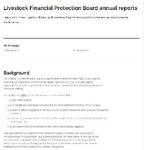 Image of the cover of publication titled  Livestock Financial Protection Board annual report 2022/23