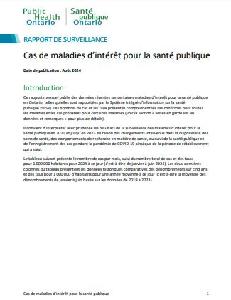 Image of the cover of publication titled    Rapports de Surveillance des Maladies Infectieuses 2024 mai