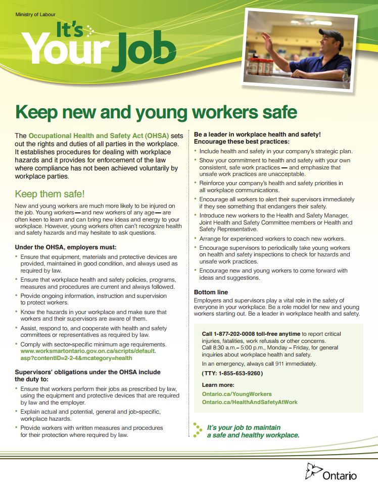 Safety at Work is Everyone's Job - It's – Publications Ontario