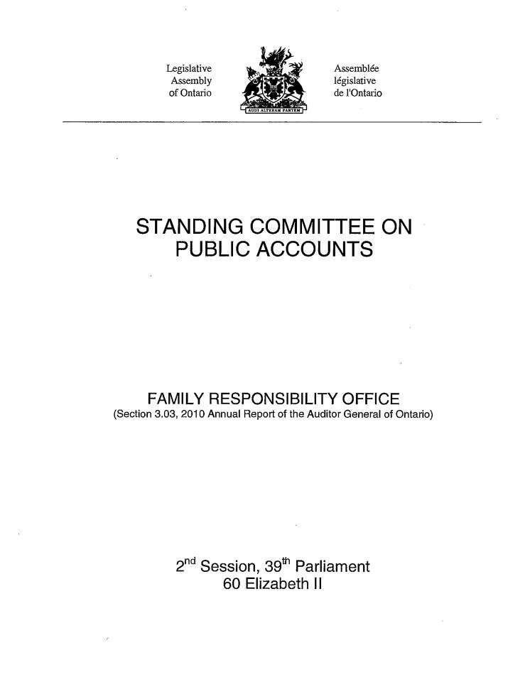 Standing Committee on Public Accounts: F – Publications Ontario