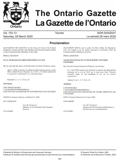 Ontario Gazette Vol.153-12 - Publications Ontario