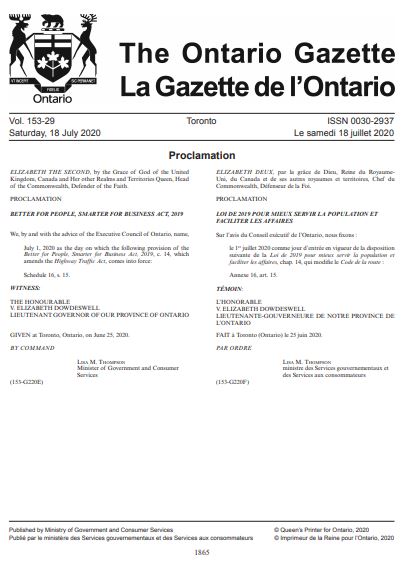 Ontario Gazette Vol.153 - 29 - Publications Ontario