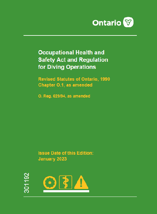 Occupational Health and Safety Act (OHSA) and Regulation for Diving