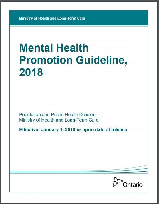 Mental Health Promotion Guideline, 2018. – Publications Ontario